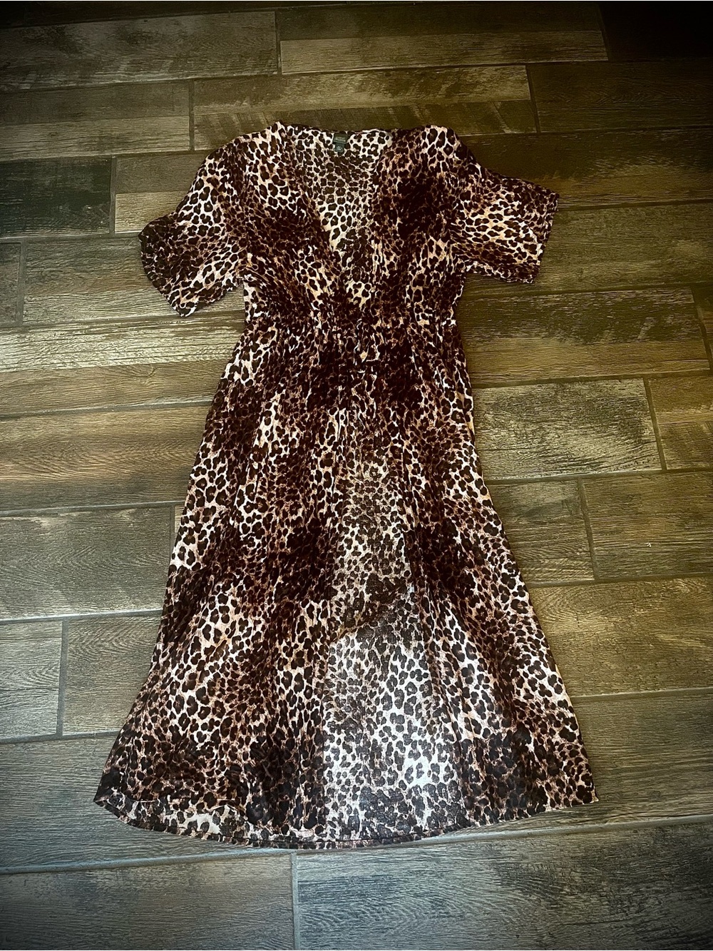 Wild Fable leopard animal print swimsuit cover up or light robe M/L